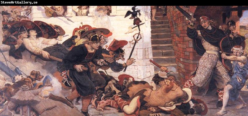 Ford Madox Brown The Expulsion of the Danes from Manchester 910 AD